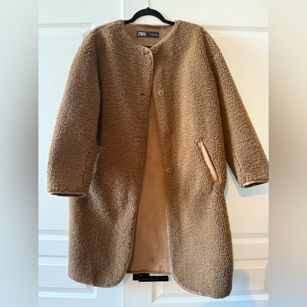 Zara Brown Teddy Jacket